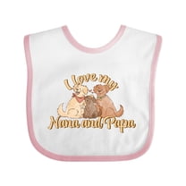 Inktastic I Love My Nana and Papa Cute Dogs Boys or Girls Baby Bib