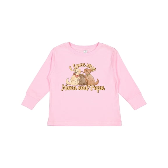 Inktastic I Love My Nana and Papa Cute Dogs Boys or Girls Long Sleeve Toddler T-Shirt