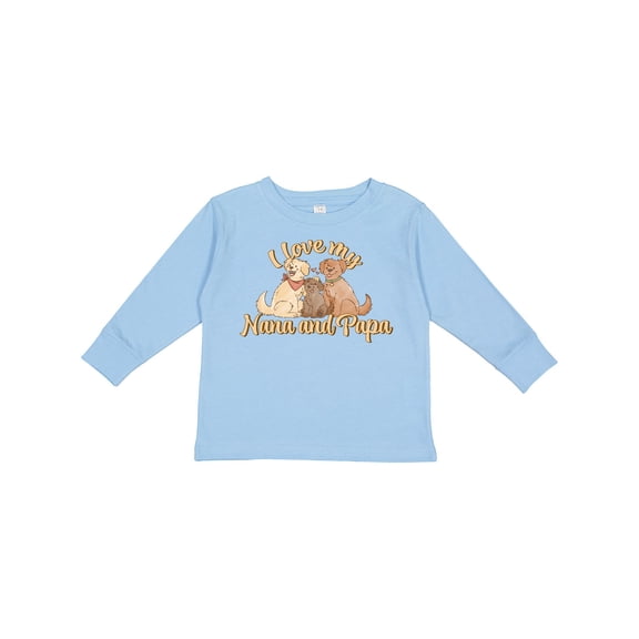Inktastic I Love My Nana and Papa Cute Dogs Boys or Girls Long Sleeve Toddler T-Shirt