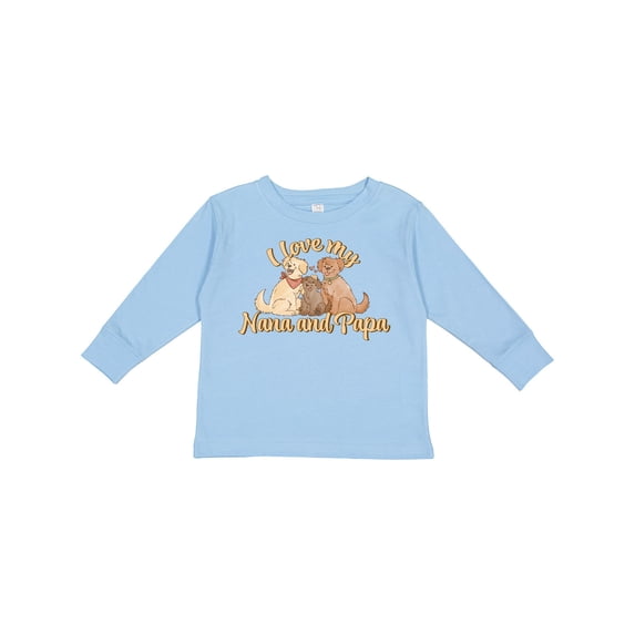 Inktastic I Love My Nana and Papa Cute Dogs Boys or Girls Long Sleeve Toddler T-Shirt