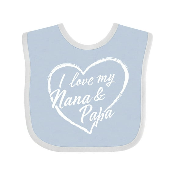 Inktastic I Love My Nana and Papa in White Chalk Heart Boys or Girls Baby Bib