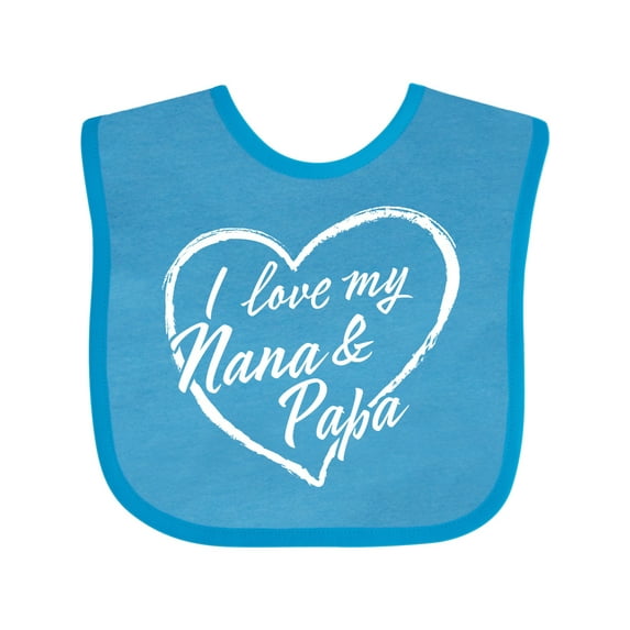 Inktastic I Love My Nana and Papa in White Chalk Heart Boys or Girls Baby Bib