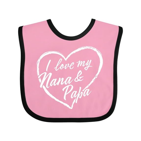 Inktastic I Love My Nana and Papa in White Chalk Heart Boys or Girls Baby Bib