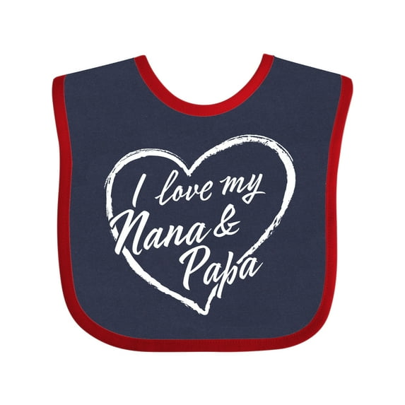 Inktastic I Love My Nana and Papa in White Chalk Heart Boys or Girls Baby Bib