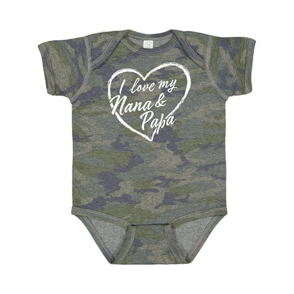 Inktastic I Love My Nana and Papa in White Chalk Heart Boys or Girls Baby Bodysuit