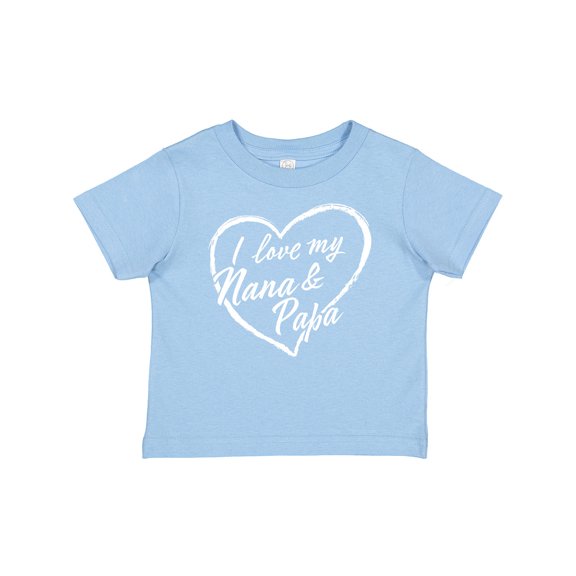 Inktastic I Love My Nana and Papa in White Chalk Heart Boys or Girls Baby T-Shirt