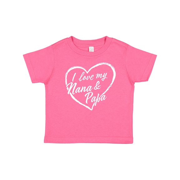 Inktastic I Love My Nana and Papa in White Chalk Heart Boys or Girls Baby T-Shirt
