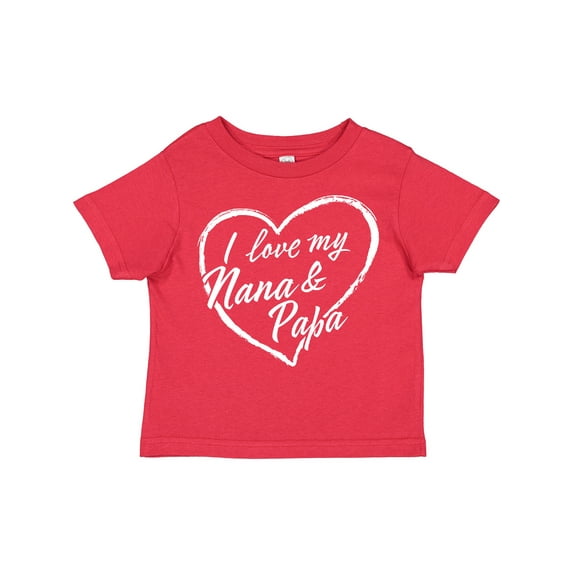 Inktastic I Love My Nana and Papa in White Chalk Heart Boys or Girls Toddler T-Shirt