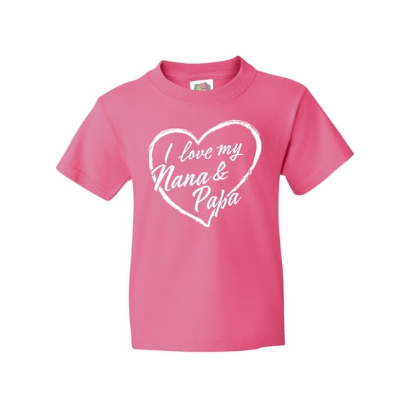 Inktastic I Love My Nana and Papa in White Chalk Heart Youth T-Shirt