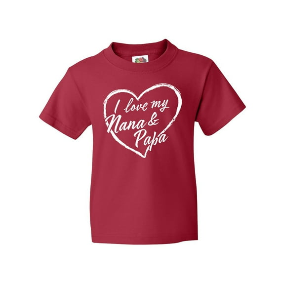 Inktastic I Love My Nana and Papa in White Chalk Heart Youth T-Shirt