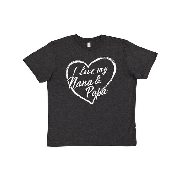Inktastic I Love My Nana and Papa in White Chalk Heart Youth T-Shirt