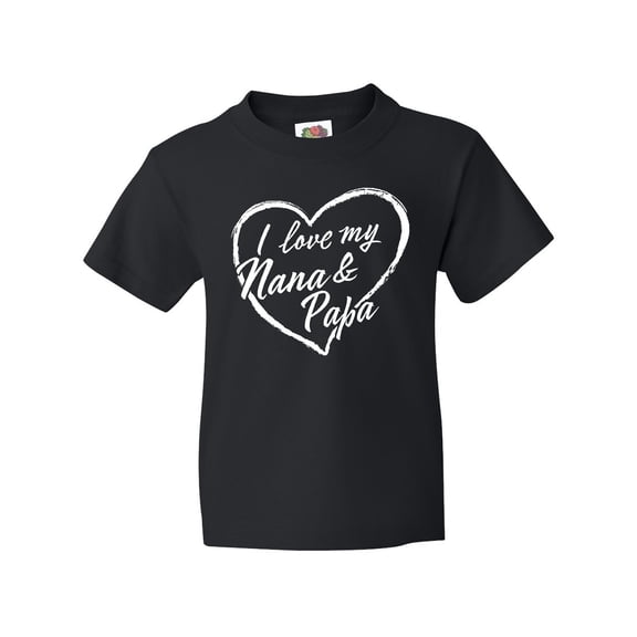 Inktastic I Love My Nana and Papa in White Chalk Heart Youth T-Shirt