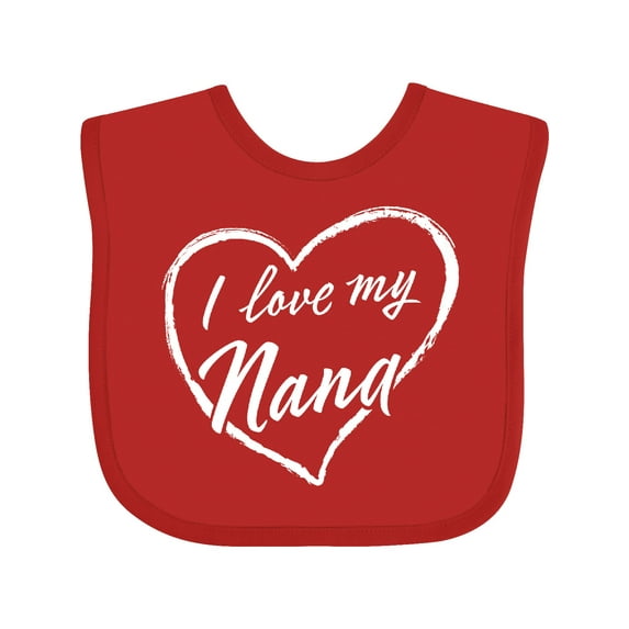 Inktastic I Love My Nana in White Chalk Heart Boys or Girls Baby Bib