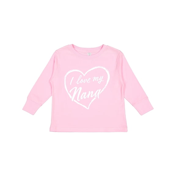 Inktastic I Love My Nana in White Chalk Heart Boys or Girls Long Sleeve Toddler T-Shirt