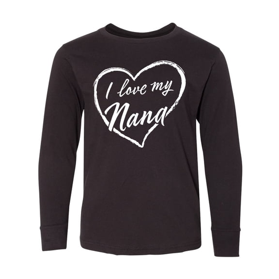Inktastic I Love My Nana in White Chalk Heart Long Sleeve Youth T-Shirt