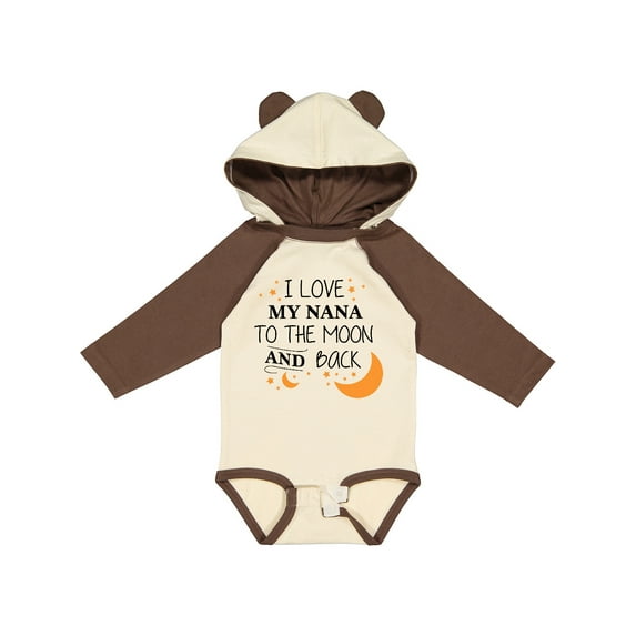 Inktastic I Love My Nana to the Moon and Back Boys or Girls Long Sleeve Baby Bodysuit