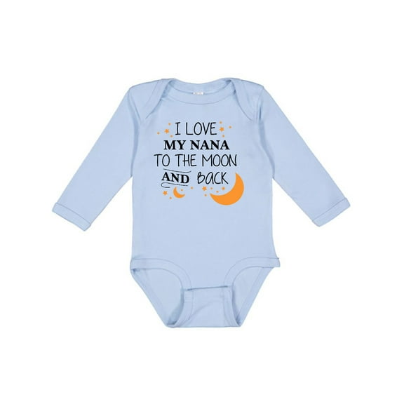 Inktastic I Love My Nana to the Moon and Back Boys or Girls Long Sleeve Baby Bodysuit