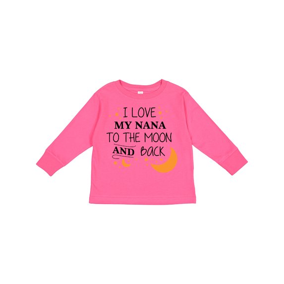 Inktastic I Love My Nana to the Moon and Back Boys or Girls Long Sleeve Toddler T-Shirt