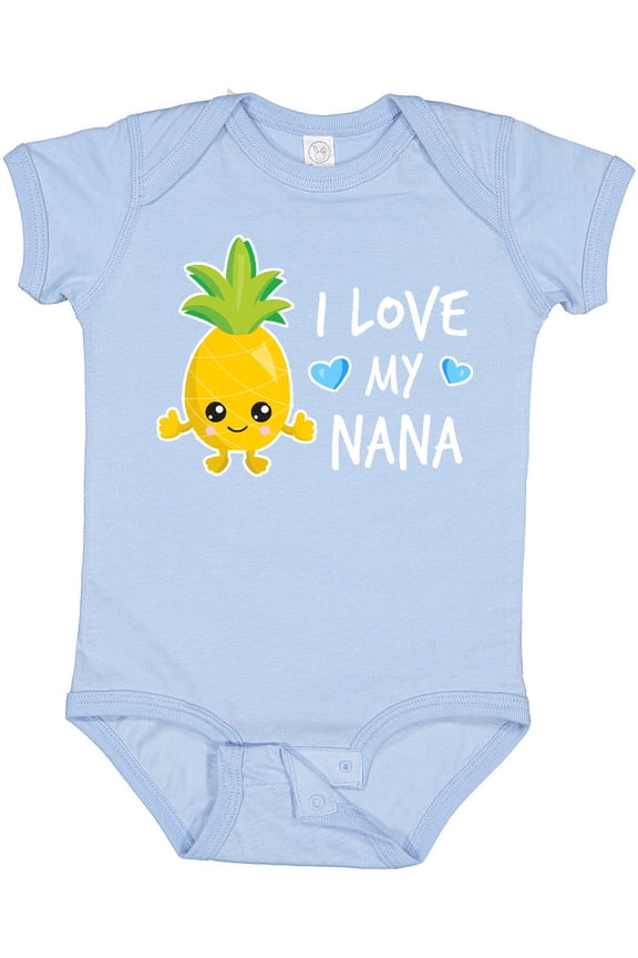 I Love My Nana with Pineapple Boys Baby Bodysuit