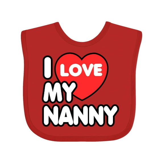 Inktastic I Love My Nanny Boys or Girls Baby Bib