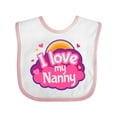 thumbnail image 1 of Inktastic I Love My Nanny Grandchild Girls Baby Bib, 1 of 4