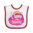 thumbnail image 1 of Inktastic I Love My Nanny Grandchild Girls Baby Bib, 1 of 4