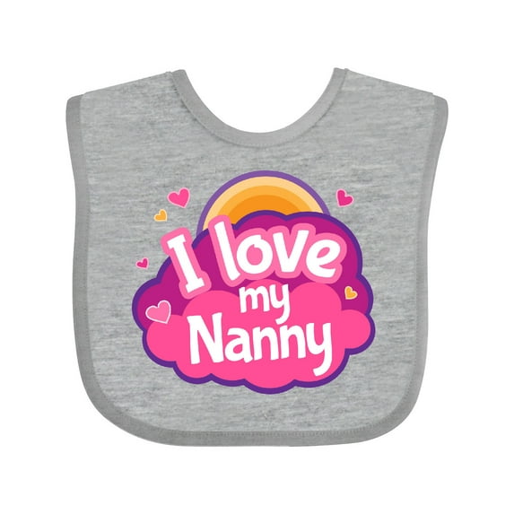 Inktastic I Love My Nanny Grandchild Girls Baby Bib