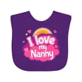 thumbnail image 1 of Inktastic I Love My Nanny Grandchild Girls Baby Bib, 1 of 4