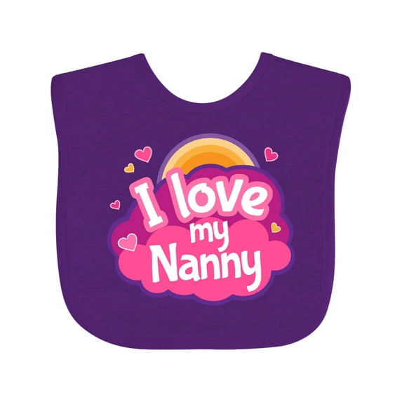 Inktastic I Love My Nanny Grandchild Girls Baby Bib