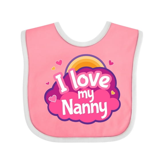 Inktastic I Love My Nanny Grandchild Girls Baby Bib