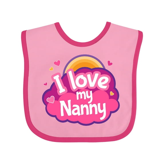 Inktastic I Love My Nanny Grandchild Girls Baby Bib