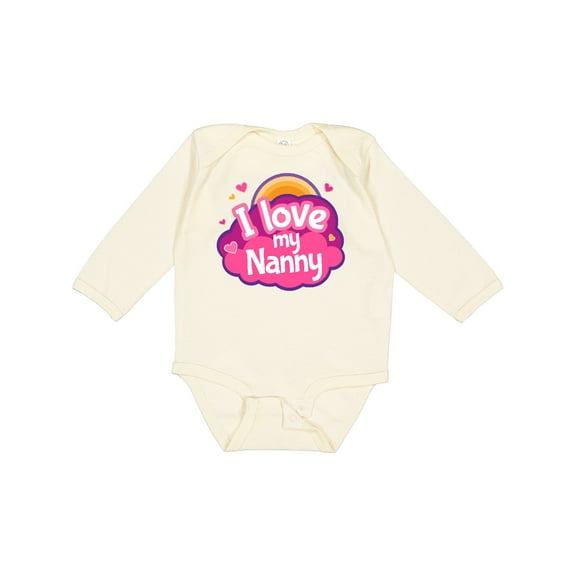 Inktastic I Love My Nanny Grandchild Girls Long Sleeve Baby Bodysuit