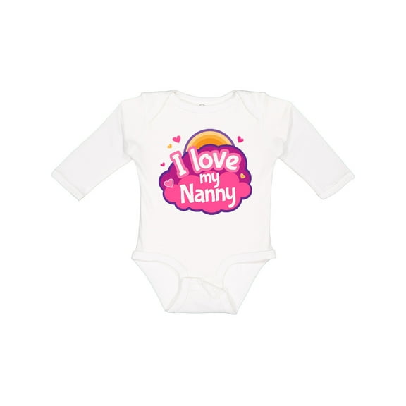 Inktastic I Love My Nanny Grandchild Girls Long Sleeve Baby Bodysuit