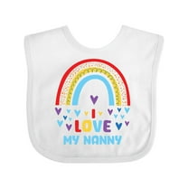 Inktastic I Love My Nanny Rainbow Hearts Boys or Girls Baby Bib