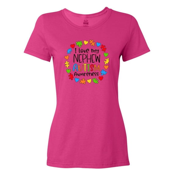 Inktastic I Love My Nephew Autism Awareness Women's T-Shirt