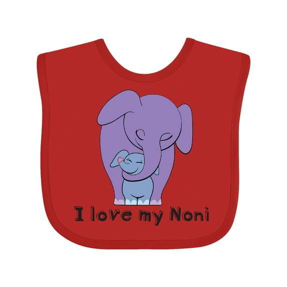 Inktastic I Love My Noni Elephant Purple Blue Boys Baby Bib