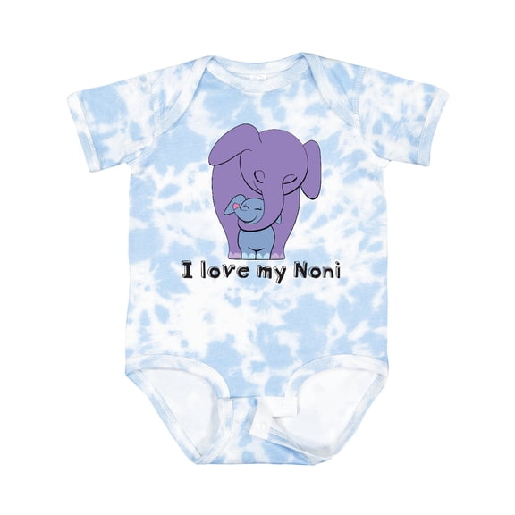 Inktastic I Love My Noni Elephant Purple Blue Boys Baby Bodysuit