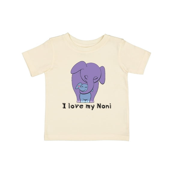 Inktastic I Love My Noni Elephant Purple Blue Boys Baby T-Shirt