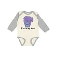 thumbnail image 1 of Inktastic I Love My Noni Elephant Purple Blue Boys Long Sleeve Baby Bodysuit, 1 of 5