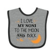 thumbnail image 1 of Inktastic I Love My Noni to the Moon and Back Boys or Girls Baby Bib, 1 of 4