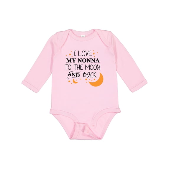 Inktastic I Love My Nonna to the Moon and Back Boys or Girls Long Sleeve Baby Bodysuit