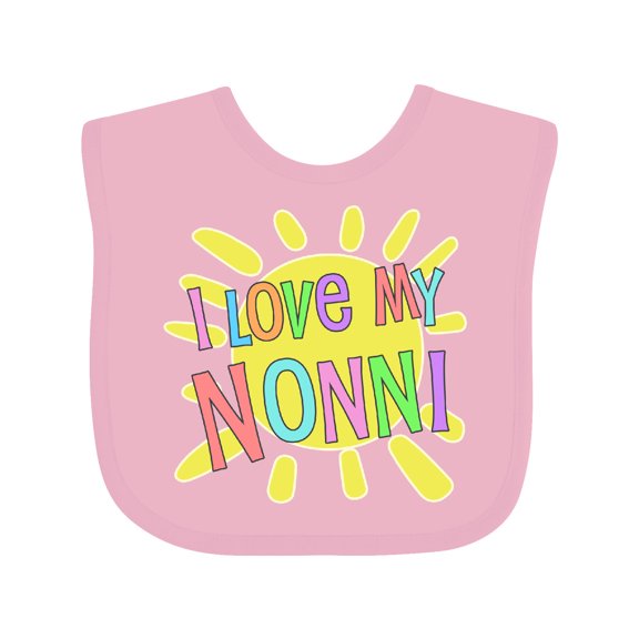 Inktastic I Love My Nonni Sun and Rainbow Letters Boys or Girls Baby Bib