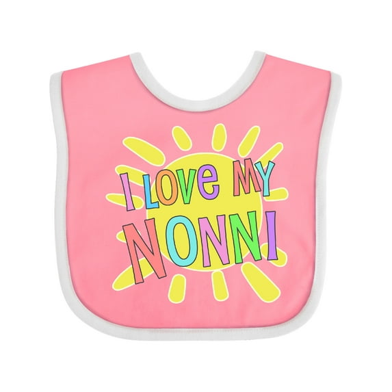 Inktastic I Love My Nonni Sun and Rainbow Letters Boys or Girls Baby Bib