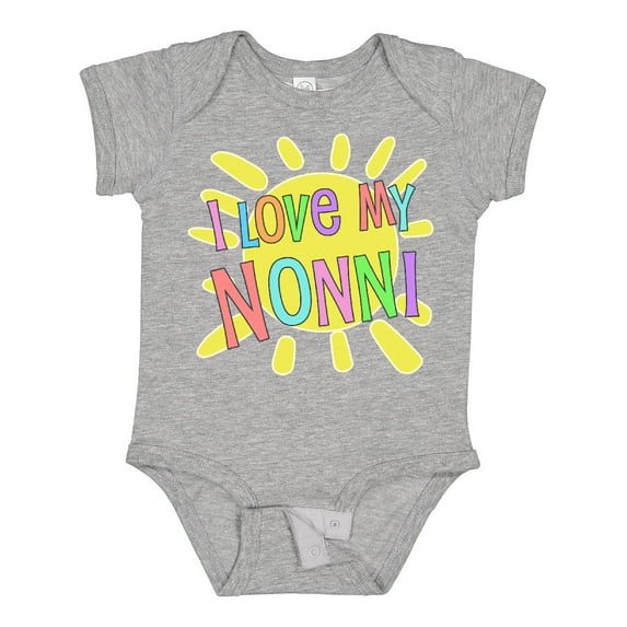 Inktastic I Love My Nonni Sun and Rainbow Letters Boys or Girls Baby Bodysuit