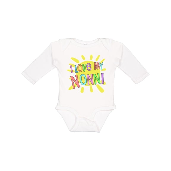 Inktastic I Love My Nonni Sun and Rainbow Letters Boys or Girls Long Sleeve Baby Bodysuit