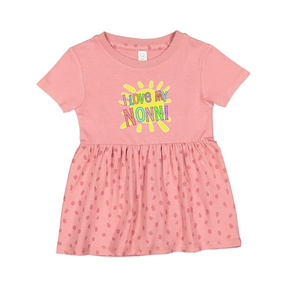 Inktastic I Love My Nonni Sun and Rainbow Letters Girls Baby Dress