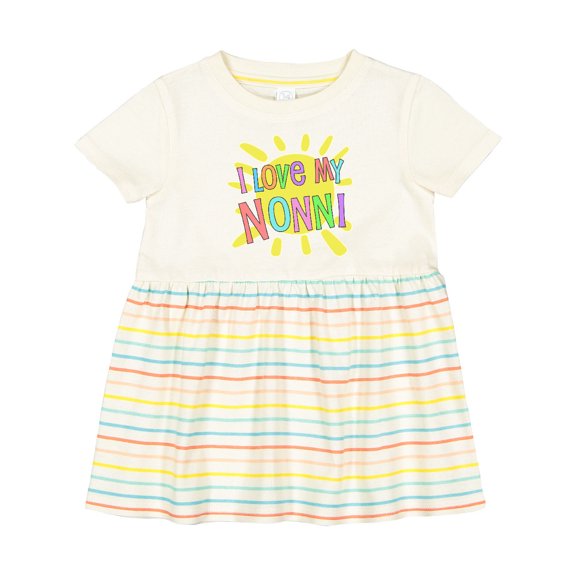 Inktastic I Love My Nonni Sun and Rainbow Letters Girls Baby Dress