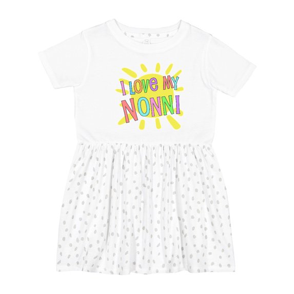Inktastic I Love My Nonni Sun and Rainbow Letters Girls Toddler Dress
