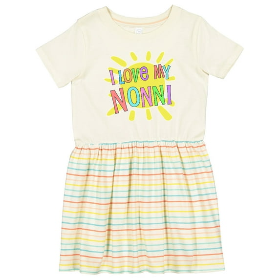 Inktastic I Love My Nonni Sun and Rainbow Letters Girls Toddler Dress