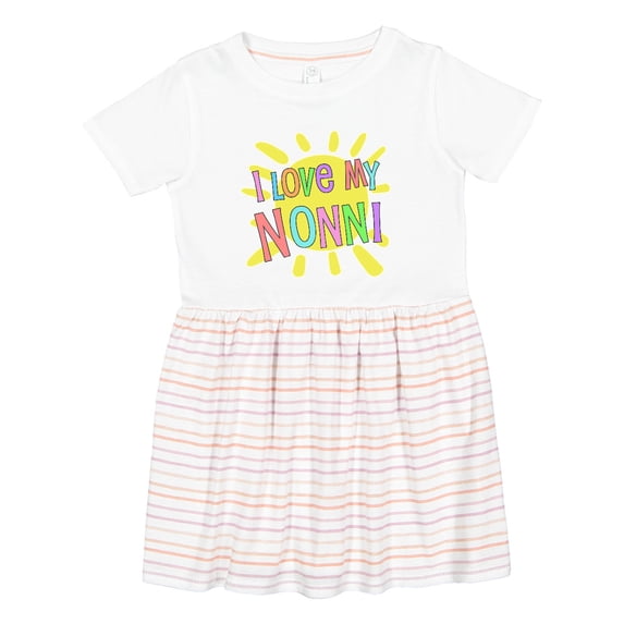 Inktastic I Love My Nonni Sun and Rainbow Letters Girls Toddler Dress